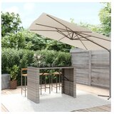  barski stol sa staklenom pločom sivi 145x80x110 cm poliratan | shoptok.hr