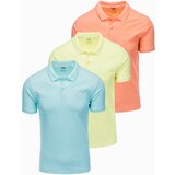 Ombre Set of men's pique knit polo shirts 3-pack | ePonuda.com