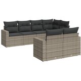 Maison Chic Seti vrtnega pohištva - Vrtna garnitura - Vrtni pohištvo set 7-delna z blazinami siv poli ratan, (21801202) | Shoptok.si