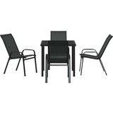  Vrtni set za objed 5 pcs Crna Textilene i čelik | shoptok.hr