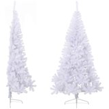  Umjetna polovica božićnog drvca sa stalkom bijela 210 cm PVC | shoptok.hr