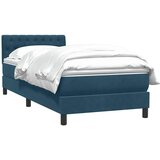 Box Spring krevet s madracem tamnoplavi 80x210 cm baršun | shoptok.hr