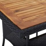  5-dijelni vrtni blagovaonski set poliratan i drvo bagrema crni | shoptok.hr