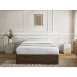 Bobochic Paris Tamno smeđi bračni krevet od iverice u dekoru breze s prostorom za odlaganje/bez uzglavlja s podnicom 140x190 cm Mara – | shoptok.hr