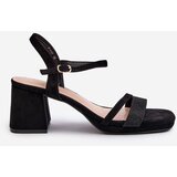 EVENTO Women's High Heel Sandals with Shiny Strap Black Tessata | ePonuda.com