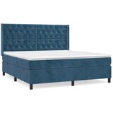 Maison Chic Box spring postelja - Vzmetna postelja z vzmetnico temno modra 160x200 cm žamet SL2390, (21902159) | Shoptok.si
