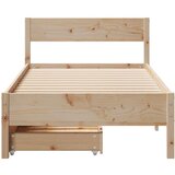 vidaXL Okvir kreveta bez madraca 75 x 190 cm od masivne borovine | shoptok.hr