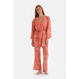 Dagi Tile Size Printed Satin Dressing Gown with Slit Detail. | shoptok.hr