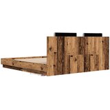  Okvir kreveta s uzglavljem s uzglavljem Staro drvo 180 x 200 cm | shoptok.hr