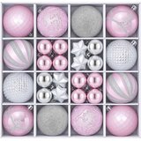  Set božićnih kuglica 88 kom. ružičasta i srebrna Ø 6 cm | shoptok.hr