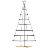 vidaXL božično stožčasto drevo z stojalom Črna 180 cm Jeklo | Shoptok.si