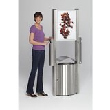 VAR Zbiralnik odpadkov s pepelnikom in oglaševalsko površino, prostornina 50 l, VxŠxG 1800 x 710 x 350 mm, nerjavno jeklo | Shoptok.si