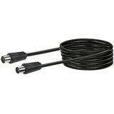 SCHWAIGER Priključni kabel za antenu (5 m, Crne boje, 75 dB, IEC utikač, IEC utičnica) | shoptok.hr