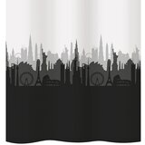 Diaqua Tekstilna kopalniška zavesa City (Š x V: 180 x 200 cm, Bela/Siva/Črna) | Shoptok.si