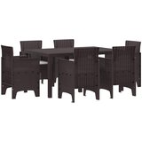  Vrtni set za objed 7 pcs Smeđa Polt ratan | Eponuda.ba