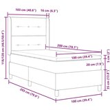vidaXL Postelja s škatlasto vzmetjo z vzmetnico Svetlo siva 100x200 cm Žamet | Shoptok.si