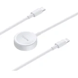 CA113 induktivni punjač za Apple Watch pametni sat s Type-C na Lightning kabelom -bijele boje