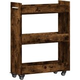 Furnova Omarica s kolesi dimljeni hrast 60x22x79 cm inženirski les, (21953884) | Shoptok.si