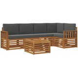  Set vanjskih sofa 6 kom. Prirodna i antracit Poliester | shoptok.hr