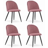  BELLO stolica - tamno ružičasti baršun / crne noge x 4 | shoptok.hr