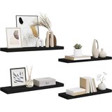  Plutajuće zidne police 4 kom crne 80 x 23,5 x 3,8 cm MDF | shoptok.hr