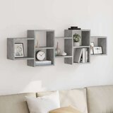 vidaXL Zidna polica siva boja betona 129x18x42 cm konstruirano drvo | shoptok.hr