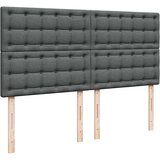 vidaXL Otomanski posteljni okvir z vzmetnicami siv 200x200 cm blago | Shoptok.si