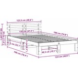  Krevetna konstrukcija Prirodna 120 x 190 cm Čvrsto borovo drvo | shoptok.hr