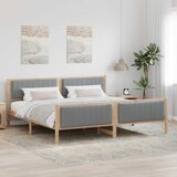  Okvir kreveta s uzglavljem Smeđa i svijetlo siva 200 x 200 cm | shoptok.hr