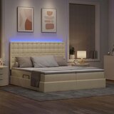  LED krevet za pohranu s madracem Krema 180 x 200 cm Tkanina | shoptok.hr
