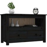 vidaXL TV omarica črn 79x35x52 cm trdna borovina | Shoptok.si