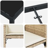  Set za objedovanje u vrtu od 9 komada s jastučićima bež poli ratan | shoptok.hr