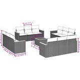  13-dijelni set vrtnih sofa od poliratana s jastucima sivi | shoptok.hr