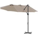  Suncobran Sivo-smeđa 372 x 198 x 243 cm Poliester i aluminij | shoptok.hr