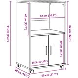 Ormarić s kotačima boja staro drva 55x40x91cm konstruirano drvo | shoptok.hr