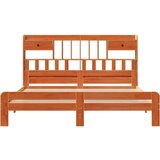  Knjižna postelja brez vzmetnice vošč. rjava 200x200 cm borovina, (21607656) | Shoptok.si