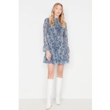 Trendyol Blue Standing Collar Dress | shoptok.hr