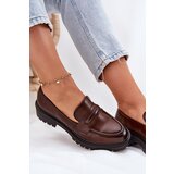 EVENTO Classic Women's Moccasins Made Of Eco Leather Brown Enticca | Shoptok.si