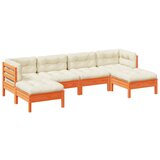  The Living Store Vrtna sedežna garnitura 6-delna z blazinami voščeno rjava - Vrtna Sedežna Garnitura, (21451177) | Shoptok.si