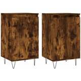 Maison Chic Komoda - Predalnik 2 kosa dimljeni hrast 40x35x70 cm inženirski les, (21722765) Cene