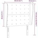  Uzglavlje s ušima crno 83 x 23 x 118/128 cm baršunasto | shoptok.hr