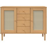  Komoda SENJA smeđa izgled ratana 112x40x80 cm masivna borovina | Eponuda.com