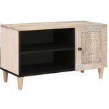 vidaXL TV ormar s policom Bijelo 80 x 33 x 46 cm masivno drvo manga Cijene