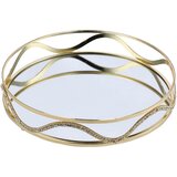 Ad trend Dekorativni pladenj CMU5 25xh6cm / okrogel / zlat / kovina, steklo, (5000267430) | Shoptok.si