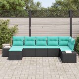 Sjedeća garnitura za vrt 7 kom. Crna poliratan 319 x 154 x 69 cm | shoptok.hr