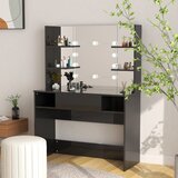 vidaXL Stolić za šminkanje LED 100 x 40 x 135 cm MDF sjajni crni Cijene