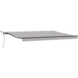 vidaXL automatska uvlačiva tenda s LED svjetlom svijetlosiva 450x300 cm, zamjenska tenda za okvir 4,5x3 m svijetlosiva | shoptok.hr