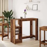 vidaXL Barski stol s policom boja staro drvo 124x46x103,5 cm drveni | shoptok.hr