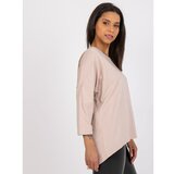 Fashion Hunters Light beige blouse with the word Samantha Cene