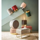 XORA klop brez naslona, kovina, tekstil siva, zlate barve | Shoptok.si